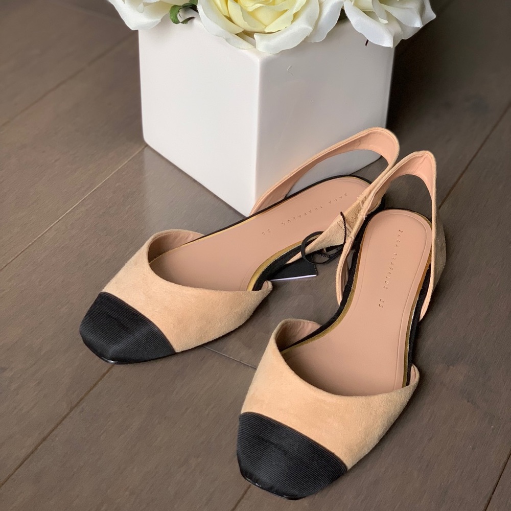 Zara Color Block Slip On Flats